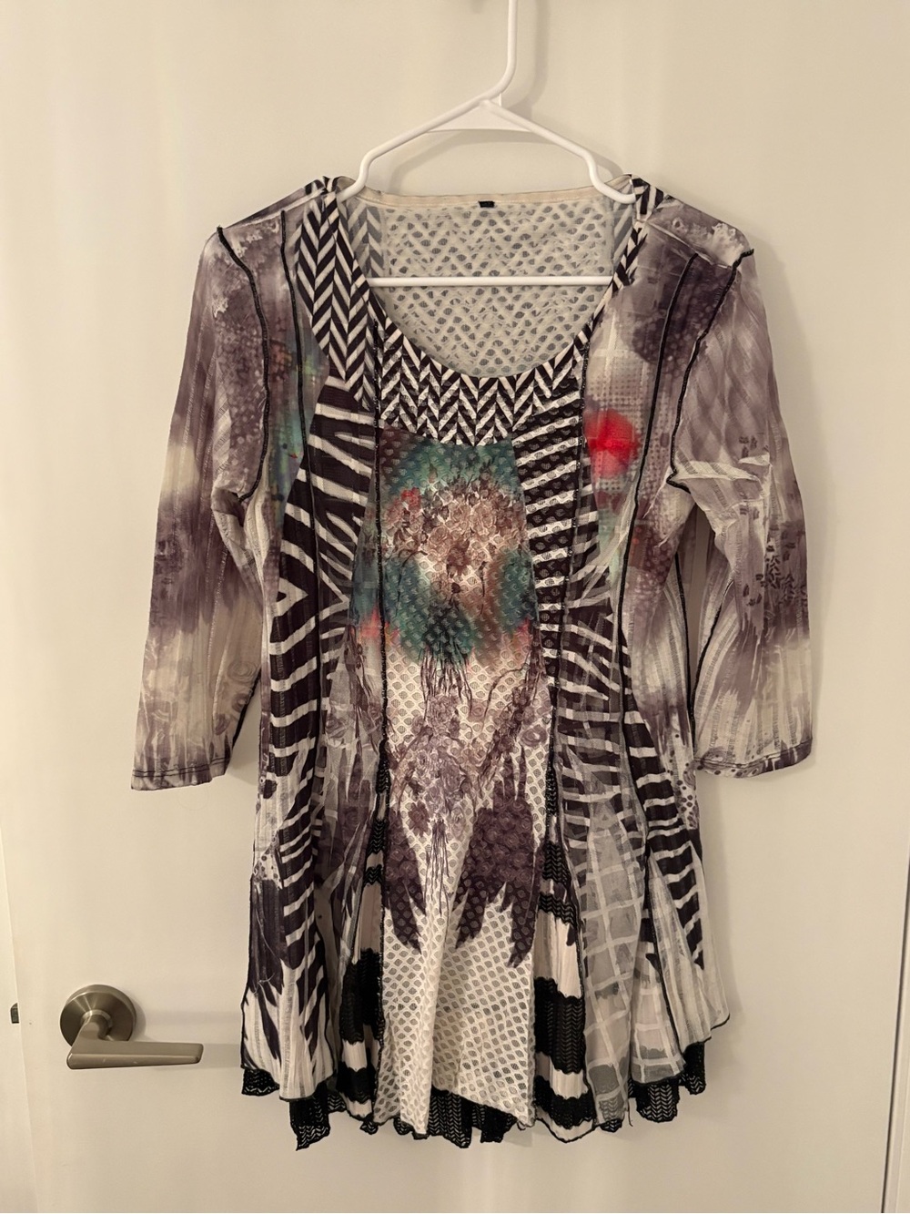 Women’s Abstract Print Tunic Top - Multicolor